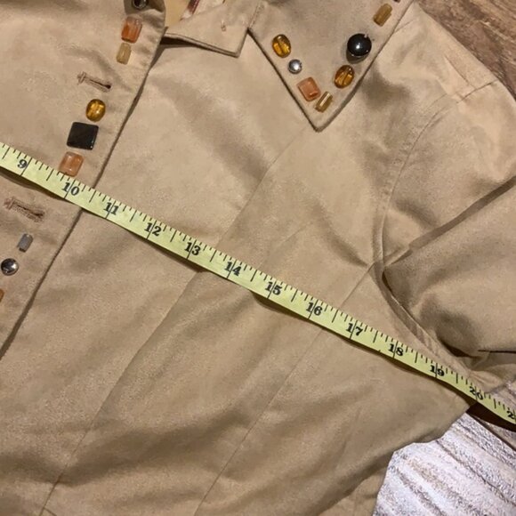 SPANNER soft suede blazer with beaded details - Picture 8 of 10